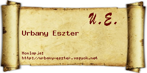 Urbany Eszter névjegykártya
